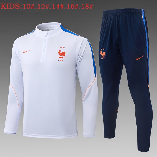 Ninos Sudadera De Training Francia 2026-2027 Blanco 3